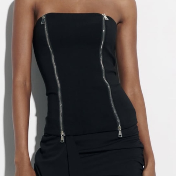 Zara Tops - LAST WEEKEND here-NWT Zara Strapless Zipper Top
Offers welcome!!